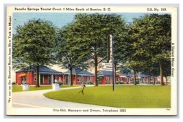 Pocalla Springs Tourist Court Motel Sumter South Carolina SC Linen Postcard M18 - £3.12 GBP