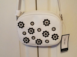 NINE WEST Camera Ready Floral Applique White Black Crossbody NWT Retail:... - £23.67 GBP