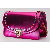 The Caris Fuchsia Leather Handbag image 4
