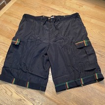 Men&#39;s Regal Wear 6XL (48-50) Black Shorts Plaid Accents Cargo Pocket Dra... - $11.69