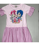 Nickelodeon Shimmer &amp; Shine Girls Pink Dress Size 5 Love to Dance - £8.52 GBP