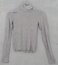 Aeropostale Stretch Basic T-Shirt Womens Juniors SZ XS Gray Mock Neck Top NWT - $9.99