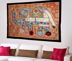 Indian Vintage Cotton Wall Tapestry Ethnic Elephant Hanging Decor Hippie X79 - £19.38 GBP