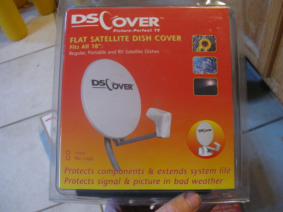 NEW DS Cover Flat Satellite Dish cover fits 18&quot; (regular, portable, RV) ... - $40.36