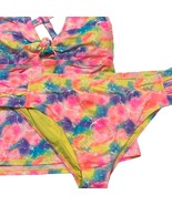 California Waves Tankini Bikini 2Pc Bathing Suit 22/24 Swim Padded Cup W... - $26.73