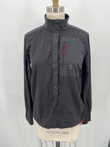 Topo Designs Tech Shirt Popover Sz Women&#39;s M Solid Black Outdoor Hiking - £26.79 GBP