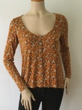 AMERICAN EAGLE Soft &amp; Sexy Slub Autumn Floral Print Long Sleeve Top (Siz... - £11.81 GBP