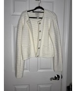 JOIE Ivory Chunky Knit Button Front Cardigan Sweater  Size XL - $46.64 CAD