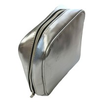 Prescriptives Disco Silver Cosmetic Bag Make Up Purse Pouch Square 3/4 Zip - £13.44 GBP