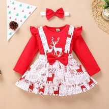 NEW Christmas Reindeer Suspender Skirt Girls Outfit Set - £5.18 GBP