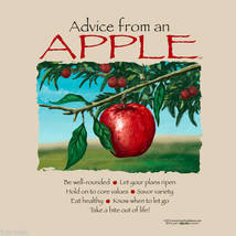 Apple T-shirt S M L XL Advice Earth Sun Moon Cotton NWT Farm Fruit New - $20.20