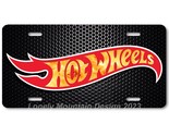 Hot Wheels Fiery Inspired Art on Mesh FLAT Aluminum Novelty License Tag ... - £12.98 GBP