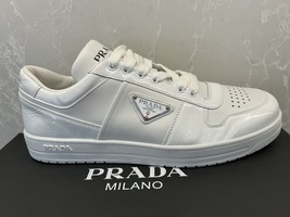 NEW - Prada Downtown White Leather White Patent Men’s Sneaker Shoes - $1,169.26 CAD