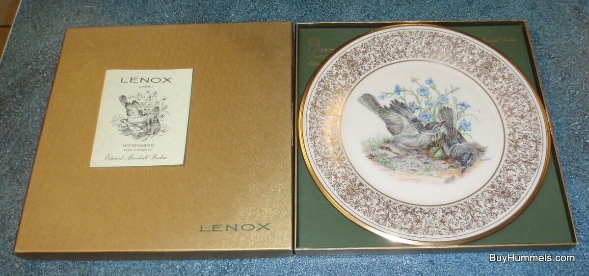 Primary image for 1978 Lenox "Mockingbird" by Edward Marshall Boehm Collectible Plate With Box!