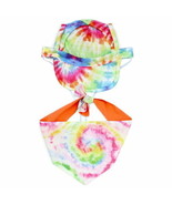 Vibrant Life Dog Pet Baseball Hat &amp; Bandana  Tie Dye  Multi  S/M Hippie - $176.87 MXN