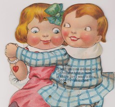 MECHANICAL Rare U/S Jason Freixas Dancing Children Antique Valentine Card  - £33.61 GBP