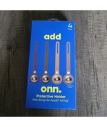 onn. Protective Holder Strap for Apple AirTag - Vegan Leather - 4 Count NEW - $8.78