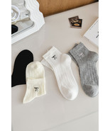 Dark Grey Bow Knot Ankle Socks - $70.96 MXN