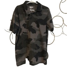 Urban Pipeline Boys Small Grey Camouflage Polo Shirt Short Sleeve Collar - $7.69