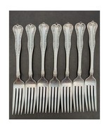Dinner Forks Queen Elizabeth 1908 Silverplate National Silver Co 7 Pc Set - $22.95