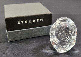 *B) Vintage Steuben Lloyd Atkins Clear Glass Monkey Hand Cooler Paperweight - $138.59