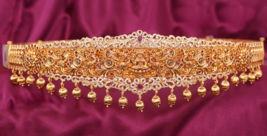 Bollywood Style Indian Kamar Bandh South Waist Belt Body CZ Temple Kasu Jewelry - £187.07 GBP