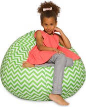 Posh Creations Large 24&quot; Bean Bag, Chevron Green And White (Sdfds), Soft Cozy - £76.71 GBP