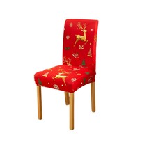 Anyhouz Chair Cover Red Mix Christmas Print Elastic Slipcover Dining Decor - $456.67 MXN