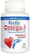 NEW Kyolic Aged Garlic Extract Omega-3 Cardiovascular Odorless 180 Softgels - $42.54