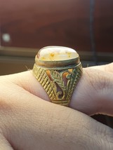 Antique Vintage Middle Eastern Ring With Old Yemeni Agate Stone - £31.39 GBP