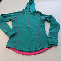Fila Long Sleeve Women’s Green &amp; Pink Sweatshirt Jacket Hoodie Size Medium - $13.85