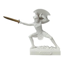 Achilles Trojan War Hero King attacks with Spear Statue Sculpture Small - £32.34 GBP