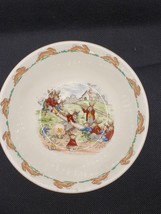 Royal Doulton BUNNYKINS  1 Coupe Cereal Bowl  Seasaw 6&quot;  England Retired - £10.32 GBP