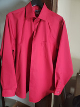 Van Heussen mens dress shirt 16.5 34/35 Red  E31 - £19.69 GBP