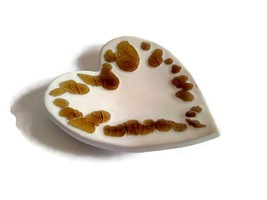 White Handmade Ceramic Heart Plate, Ring Holder Dish, Valentines Day Home Decor - £53.01 GBP