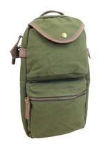 Vagarant Traveler Slim Long Shape Cotton Canvas Backpack CK06.Green - £37.74 GBP