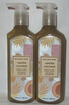 Bath &amp; Body Works Gentle Gel Hand Soap Lot Set of 2 VANILLA COCONUT essen. oils - £20.25 GBP