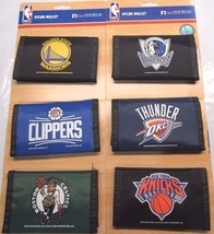 NBA Printed Tri-Fold Nylon Wallet RICO Industries Select Team From List Below - £11.18 GBP
