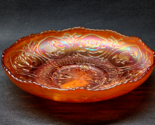 Antique FENTON Marigold Carnival Glass DRAGON &amp; LOTUS Flower Footed Dish... - £33.46 GBP