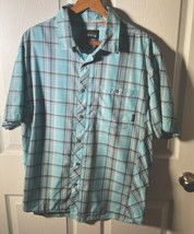 Orvis Men’s L Button Up Shirt Short Sleeve Blue Check Camping Hiking Outdoor - £11.92 GBP