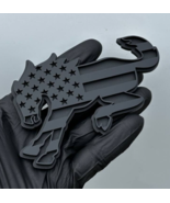 Car Fender American Flag Horse Emblem Badge Black on Matte Black Ford Br... - €35,16 EUR