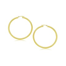 14k Yellow Gold Polished Women&#39;s 25mm Classic and Elegant Hoop Earrings - £175.09 GBP