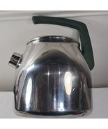 Vintage MEPRA Tea Kettle teapot Stainless steel INOX 18/10 Italy Green h... - £44.10 GBP