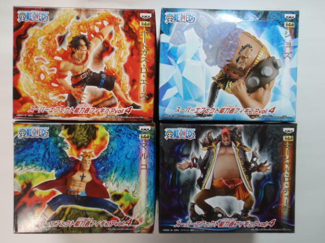 One Piece Super Effect Figure vol 4 Lot of 4 Complete Ace Marshall D Teach Marco - $89.80