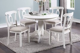 Canazei 5-Piece Casual Dining Set in Wood and Fabric Upholstery - £906.27 GBP
