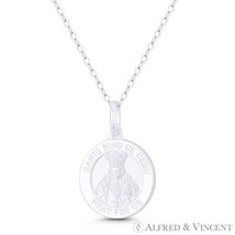 Santo Nino De Cebu Baby Jesus Christ 15mm Medal Pendant in .925 Sterling Silver - £13.51 GBP+