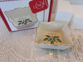 LENOX HOLIDAY CHEER SQUARE FLUTED DISH 4.25&quot; NEW IN BOX - £11.81 GBP