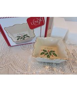 LENOX HOLIDAY CHEER SQUARE FLUTED DISH 4.25&quot; NEW IN BOX - £11.79 GBP