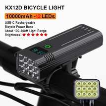 NATFIRE 12 LED Bike Light 4800 Lumen USB C Rechargeable Aluminum MTB Bicycle Lig - £92.99 GBP