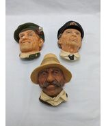 Lot Of (3) Bossons Congleton England Chalkware Heads Rumanian Jock Sea C... - $37.31 CAD